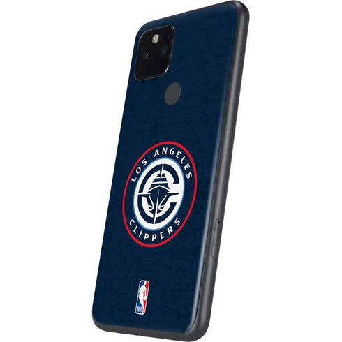 NBA Los Angeles Clippers Distressed Blue Google Pixel 5a Skin
